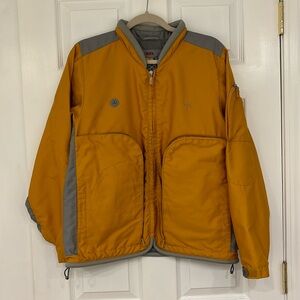 TUMI Utility Travel Jacket Y2K Techwear Outerwear‎ Yellow Gray Men Small